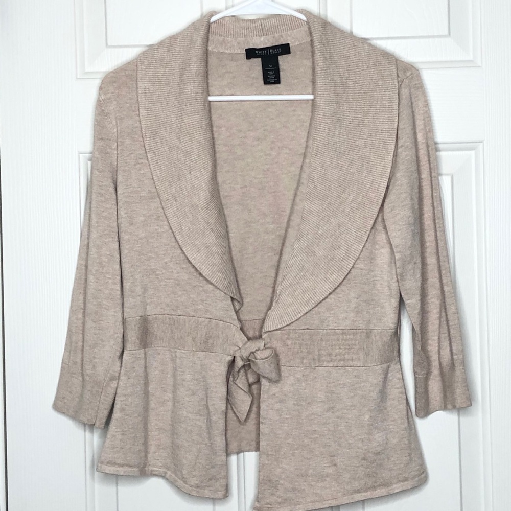 White House Black Market Beige Cardigan Size M